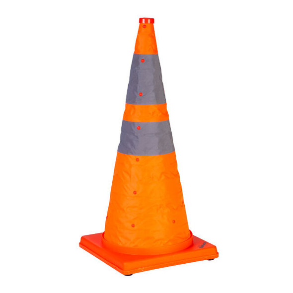 TruForce™ Collapsible Cones w/ Light, 28", Orange, 5/Pkg