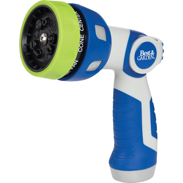 Best Garden Metal 9-Pattern Nozzle, Blue & Gray GN93691