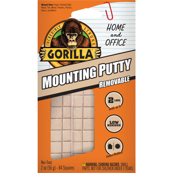 Gorilla 2 Oz. Mounting Putty (84-Squares) 102745 Gorilla 2 Oz. Mounting Putty (84-Squares) 102745