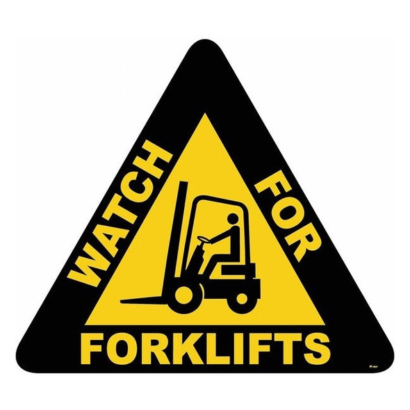 Floor Sign, 15 in H, 15 in W, Vinyl, Triangle, English, FS-15T-404