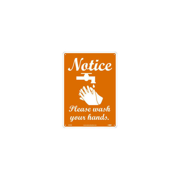 Notice Please Wash Your Hands Sign 10 X 14 Plastic