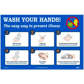 Wash Your Hands Poster 12"" X 18"" Vinyl