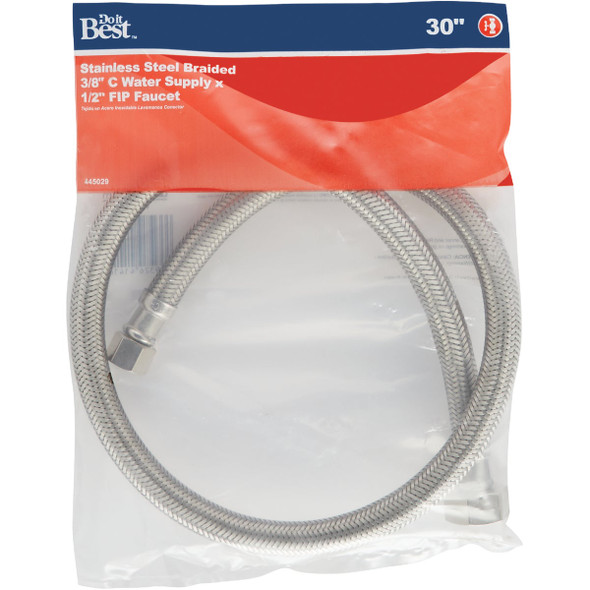 Do it Best 3/8 In. C X 1/2 In. F X 30 In. L. Braided Stainless Steel Faucet Supply Line