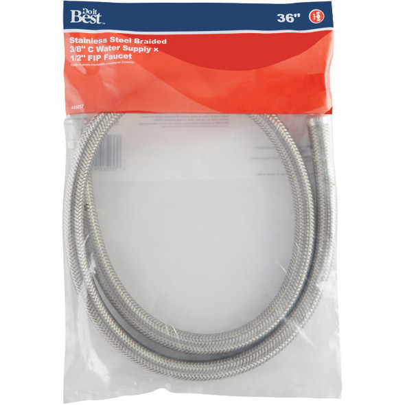 Do it Best 3/8 In. C X 1/2 In. F X 36 In. L. Braided Stainless Steel Faucet Supply Line