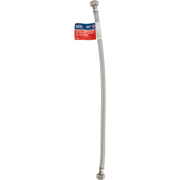Do it Best 1/2 In. F X 1/2 In. F X 20 In. L.  Braided Stainless Steel Faucet Supply Line