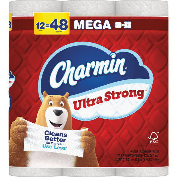 Charmin Ultra Strong Toilet Paper (12 Mega Rolls) 3077213217 Pack of 4