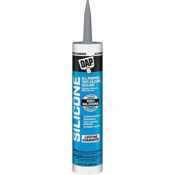 DAP 9.8 Oz. Window, Door & Siding Silicone Sealant, Aluminum 7079808643