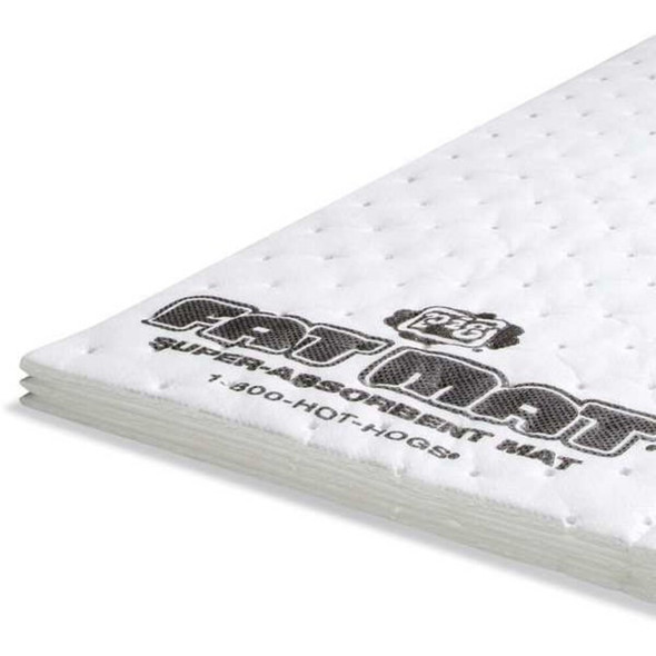 Pig Sorbent Pad, 22 gal, 16 in x 20 in, Oil, White, Polypropylene MAT4101