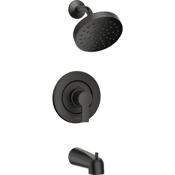 Moen Rinza Posi-Temp 1-Handle Lever Tub & Shower Faucet, Matte Black 82628BL
