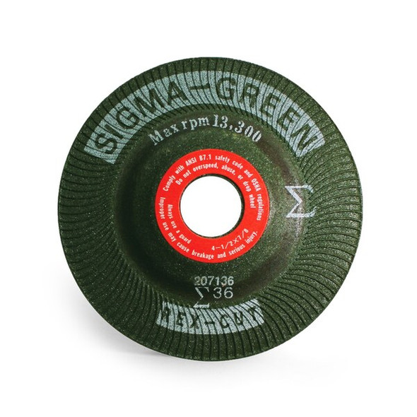 Rex Cut Sigma Green Grinding Wheel,4-1/2 x 7/8",36 Grit 730000