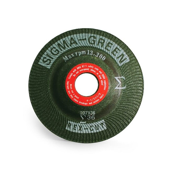 Rex Cut Sigma Green Grinding Wheel,4-1/2 x 7/8",36 Grit 730000