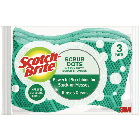 Scotch-Brite Stay Fresh Heavy Duty Scrub Dots Sponge (3-Pack) 30303-8