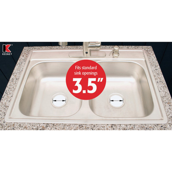 Keeney Work Horse 3-1-2 In. to 4 In. Black Stainless Steel Strainer K5414BLK 463498