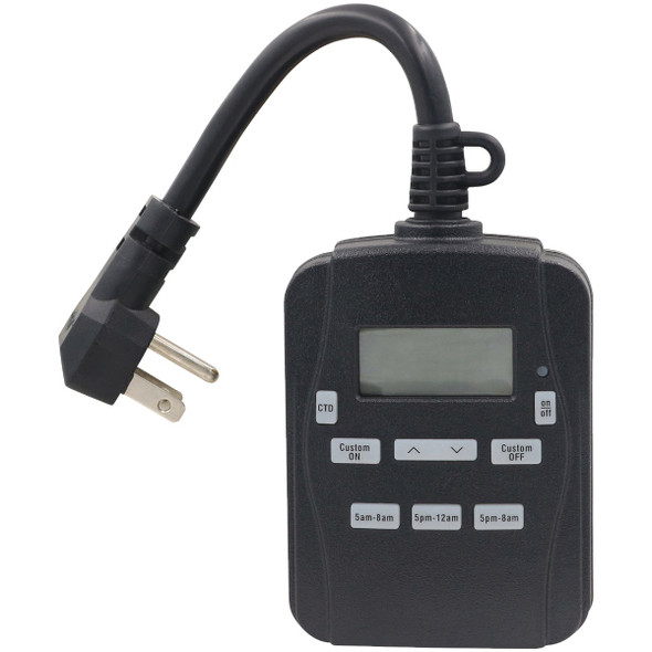 Prime EZ-Set 15A 125V 1875W Black Digital Outdoor Timer TNODP23