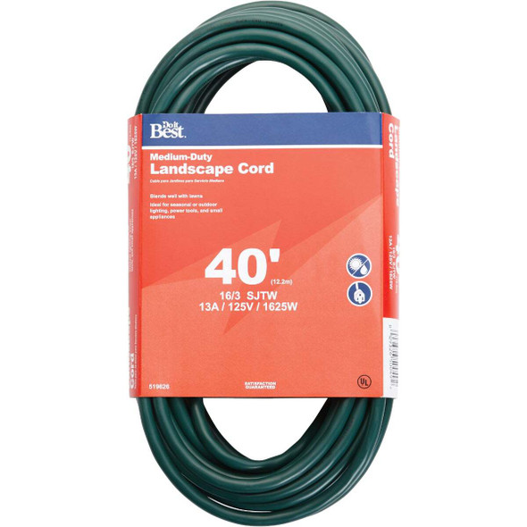 Do it Best 40 Ft. 16/3 Landscape Extension Cord OU-JTW163-40X-GR