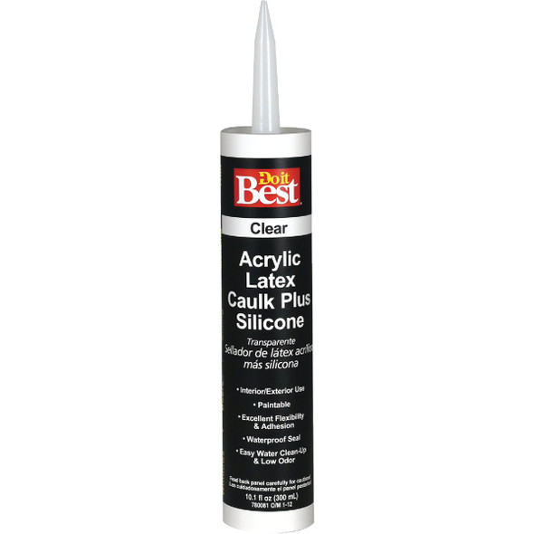 Do it Best 10.1 Oz. Clear Siliconized Acrylic Latex Caulk 7079877014 Pack of 12