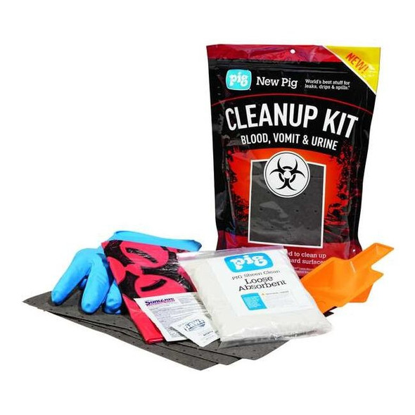 Spill Kit, 18 oz Volume Absorbed per Kit, Not Applicable Capacity, Bag, Red