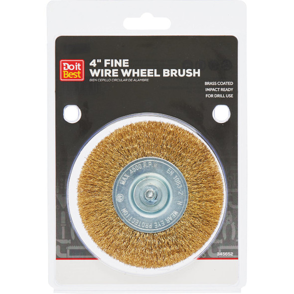 Do it Best 4 In. Mounted, Fine Drill-Mounted Wire Wheel 660 010-9009