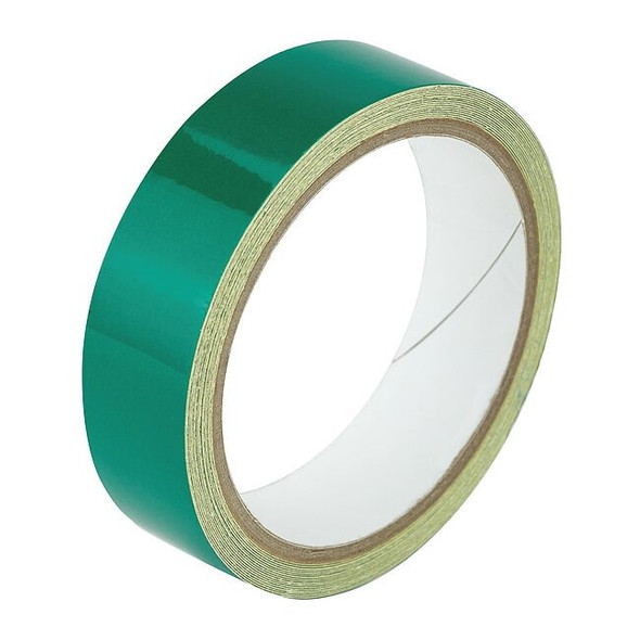Reflective Marking Tape Vinyl Green, 1" W x 15 ft. L, 5.5 mil Thick