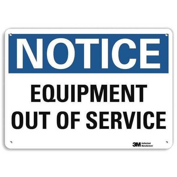 Notice Sign, 7 in Height, 10 in Width, Aluminum, Vertical Rectangle, English