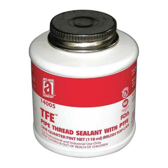 Pipe Thread Sealant 4.8 fl oz, Brush-Top Can, TFE, Off-White, Paste