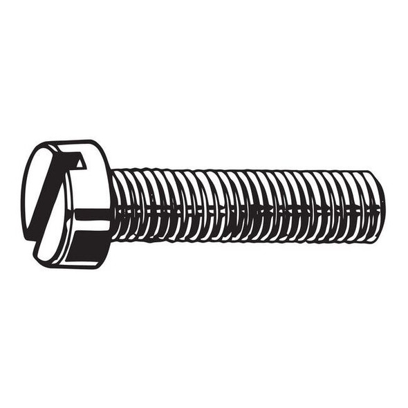 M5-0.80 x 90 mm Slotted Cheese Machine Screw, Plain 18-8 Stainless Steel, 10 PK