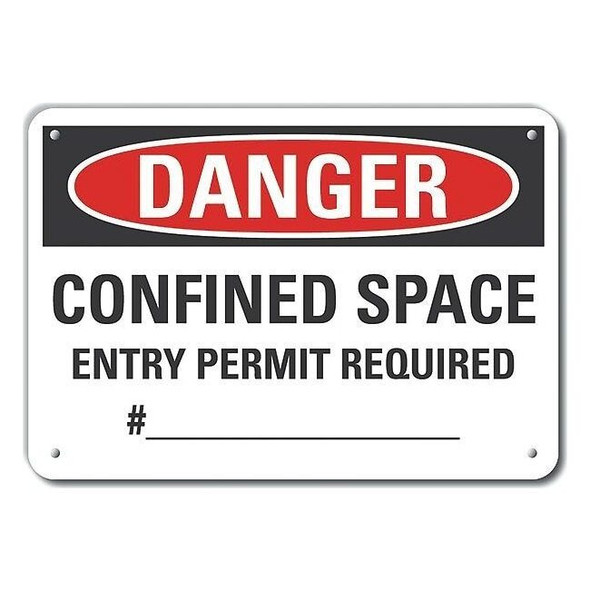 Lyle Decal,Danger Confined Space,10 x 7", LCU4-0638-RA_10X7 LCU4-0638-RA_10X7