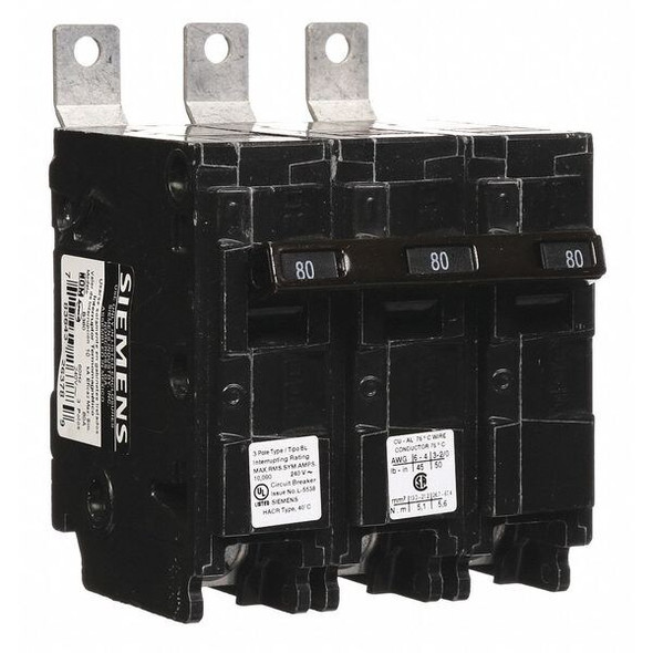 Siemens Circuit Breaker,80A,Bolt On,240V,3P B380 Siemens Circuit Breaker,80A,Bolt On,240V,3P B380
