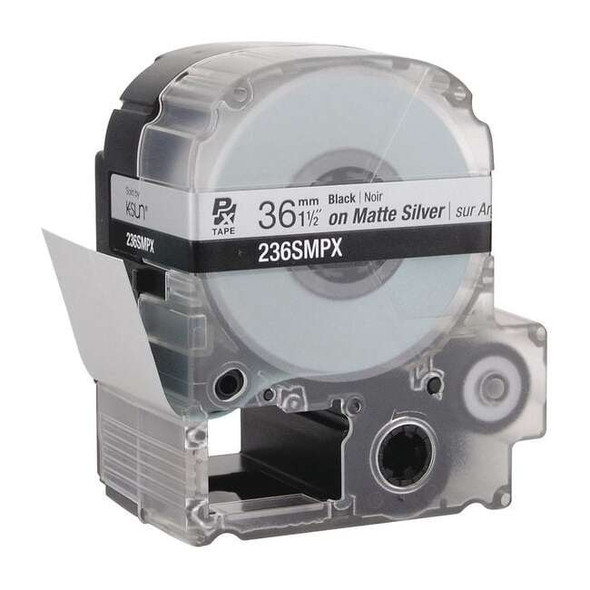 Epson Label Cartridge, Black on Silver Matte, Labels/Roll: Continuous 45WA70