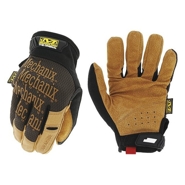 LMG-75 Mechanics Gloves, Leather Palm, TrekDry Back, 9, Brown