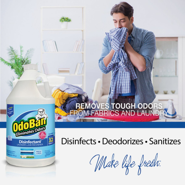 OdoBan 1 Gal. Fresh Linen Multi-Purpose Fabric & Air Freshener Disinfectant Concentrate Refill