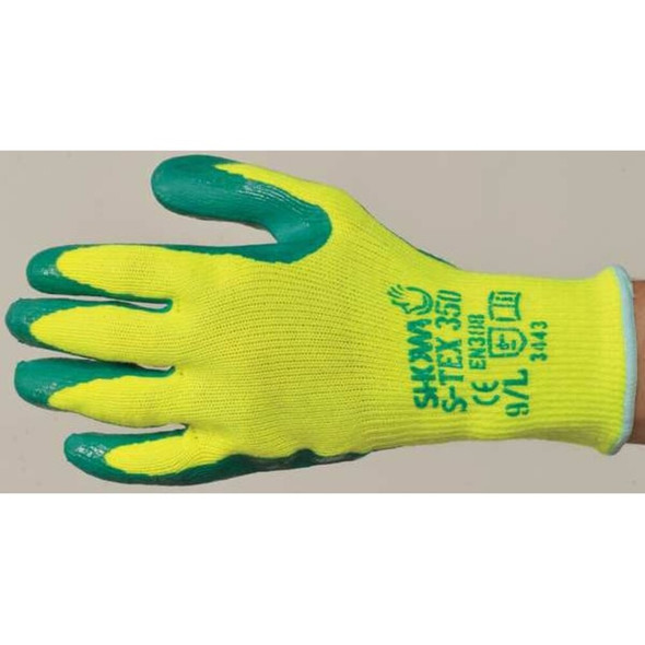 Showa Coated Gloves, Cut Level A4 ,Dipped ,Nitrile ,Smooth ,L 1 PR S-TEX350L-09