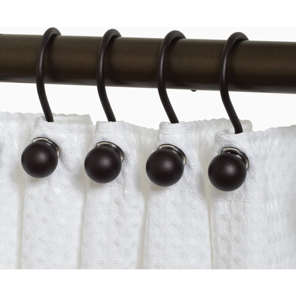 Zenna Home Bronze Aluminum Shower Curtain Ball Hook (12-Count)