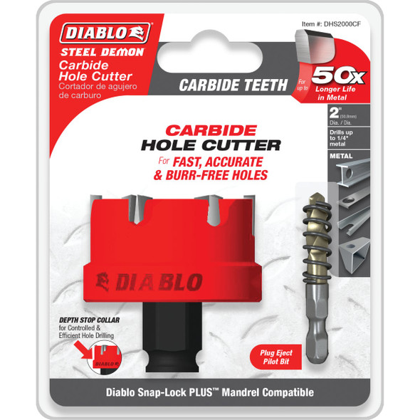 Diablo 2 In. Steel Demon Carbide Teeth Hole Cutter DHS2000CF 357691