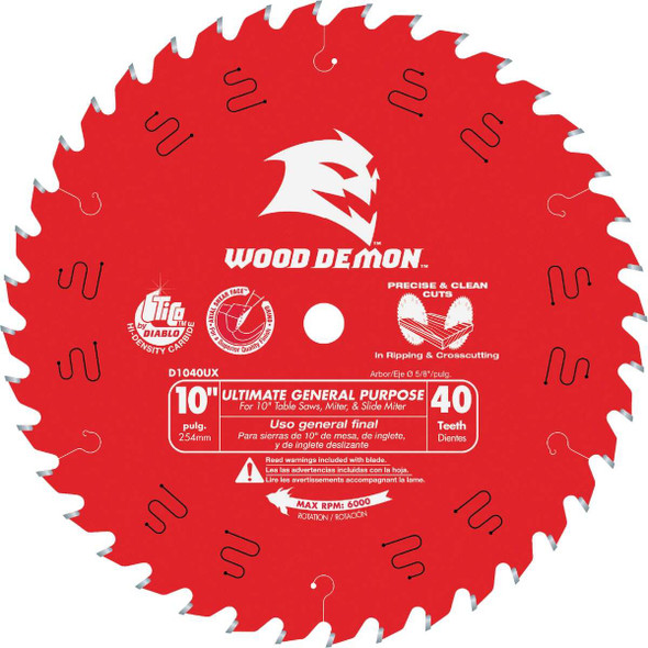 Diablo Wood Demon 10 In. 40-Tooth Ultimate General Purpose Circular Saw Blade