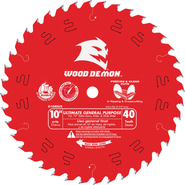 Diablo Wood Demon 10 In. 40-Tooth Ultimate General Purpose Circular Saw Blade
