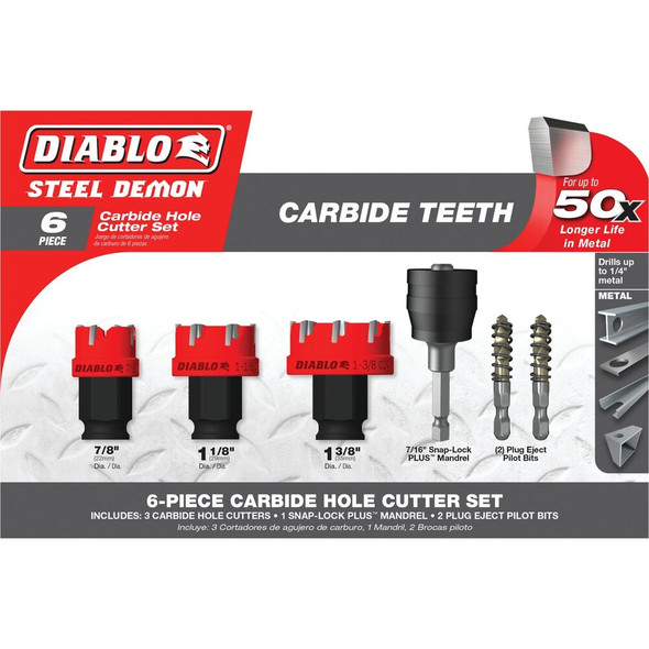 Diablo Steel Demon Carbide Teeth Hole Cutter Set (6-Piece) DHS06CFS 321367