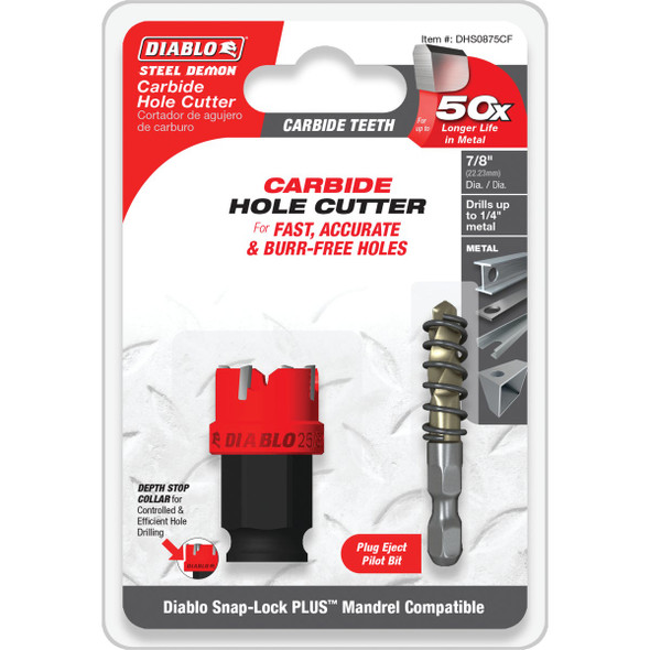 Diablo 7/8 In. Steel Demon Carbide Teeth Hole Cutter