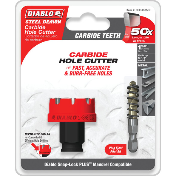 Diablo 1-3/8 In. Steel Demon Carbide Teeth Hole Cutter
