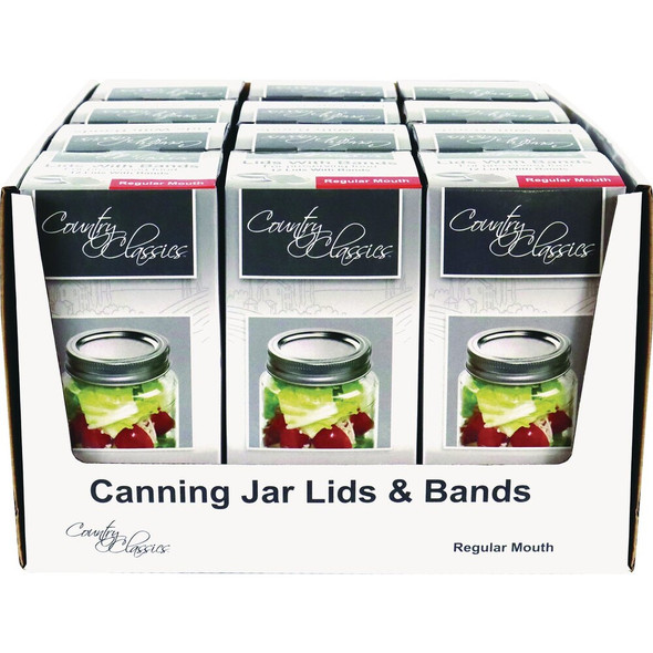 Country Classics Regular Mouth Canning Jar Lids & Bands (12-Count) Pack of 12 CCBL-012-RM 631209