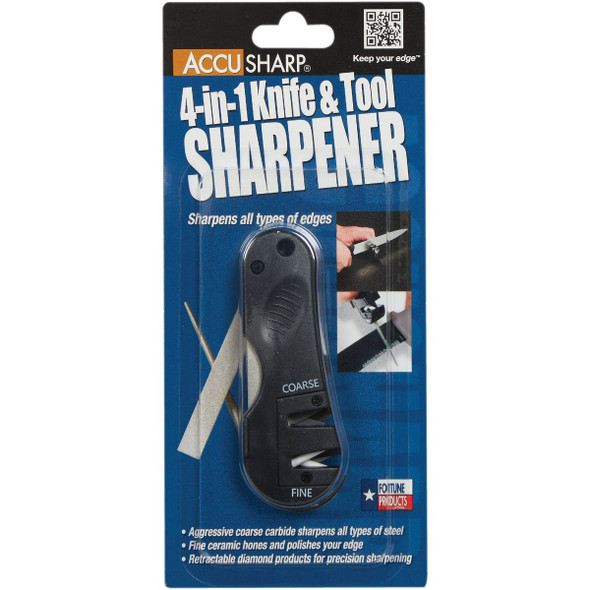 AccuSharp 2-Stage Diamond-Honed Tungsten Carbide 4-in-1 Knife & Tool Sharpener AccuSharp 2-Stage Diamond-Honed Tungsten Carbide 4-in-1 Knife & Tool Sharpener