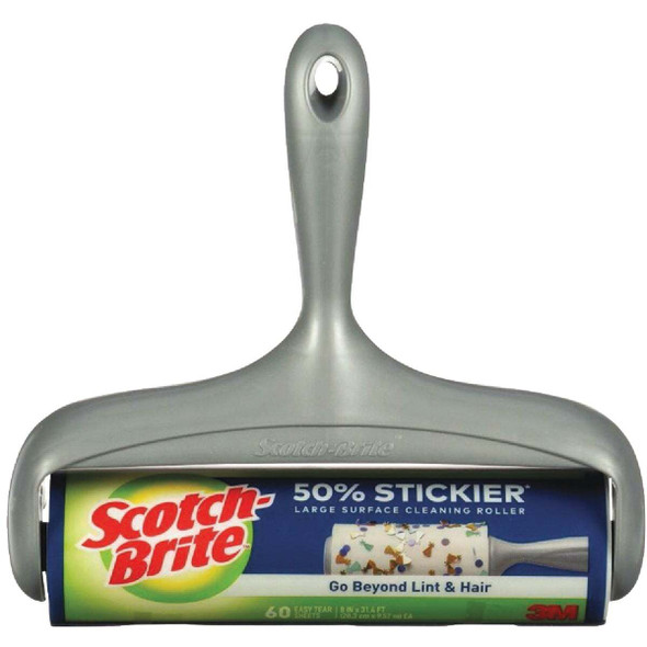 Scotch-Brite 50% Stickier Large Surface Lint Roller, 8 In. x 31.4 Ft. 830LSRS-60