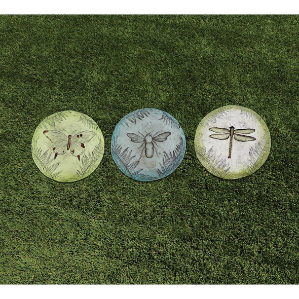 Alpine 10 In. Dia. Cement Imprinted Insect Stepping Stone WQA1318ABB Pack of 6 879982