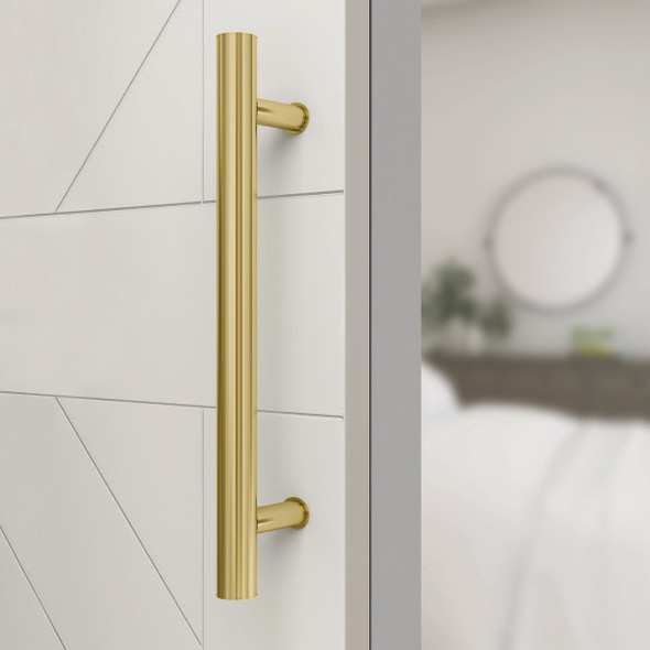 National Hardware 12 In. Brushed Gold Madison Interior Barn Door Pull N700-102 211747