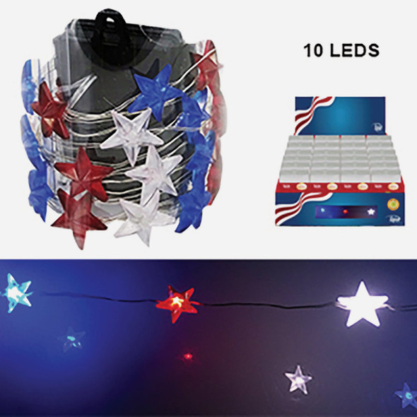 Alpine 55 In. 10-Light Patriotic LED String Lights COR264BB-TM Pack of 36