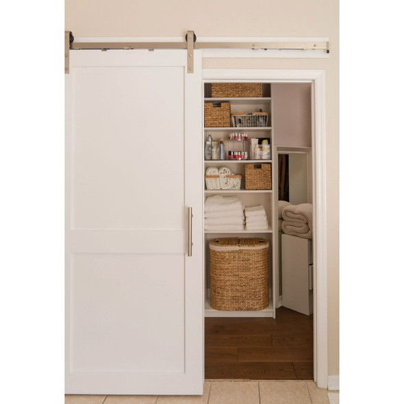 National Hardware 72 In. Satin Nickel Classic Interior Barn Door Kit (2-Piece) N700-002 203983