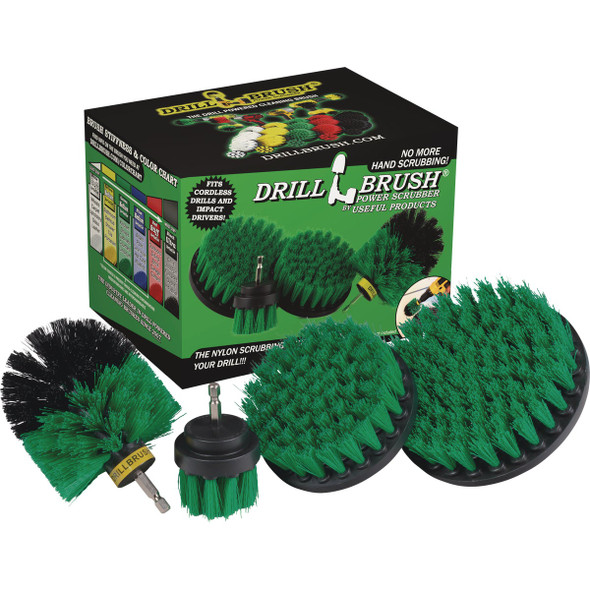 Drillbrush Kitchen Medium Green Drill Brush (4 Piece) G-S-542O-QC-DB