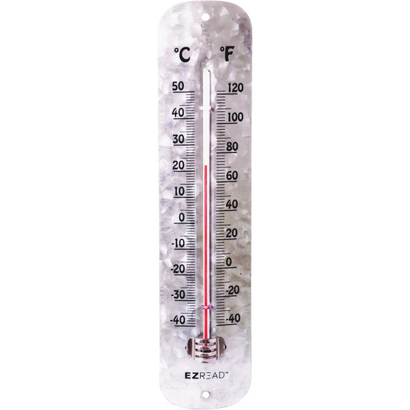 EZ Read 12 In. Galvanized Metal Thermometer 840-0090