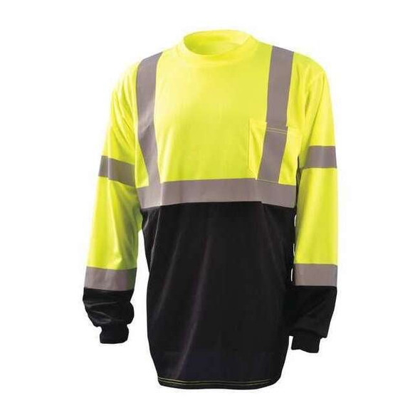 Occunomix T-Shirt, 3, R, Polyester, Black; Yellow, 2XL LUX-LSETPBK-Y2X
