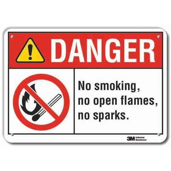 No Smoking Sign, 7" H, 10" W,  Vertical Rectangle, English, LCU4-0136-RA_10x7
